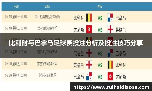比利时与巴拿马足球赛投注分析及投注技巧分享