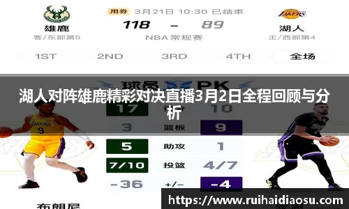 湖人对阵雄鹿精彩对决直播3月2日全程回顾与分析